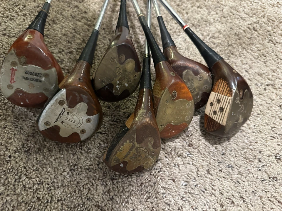 Macgregor 1950s Oil Hardened Persimmon Woods 1 2 3 4- 7 Clubs Power Bilt Vintage - Image 3 of 4
