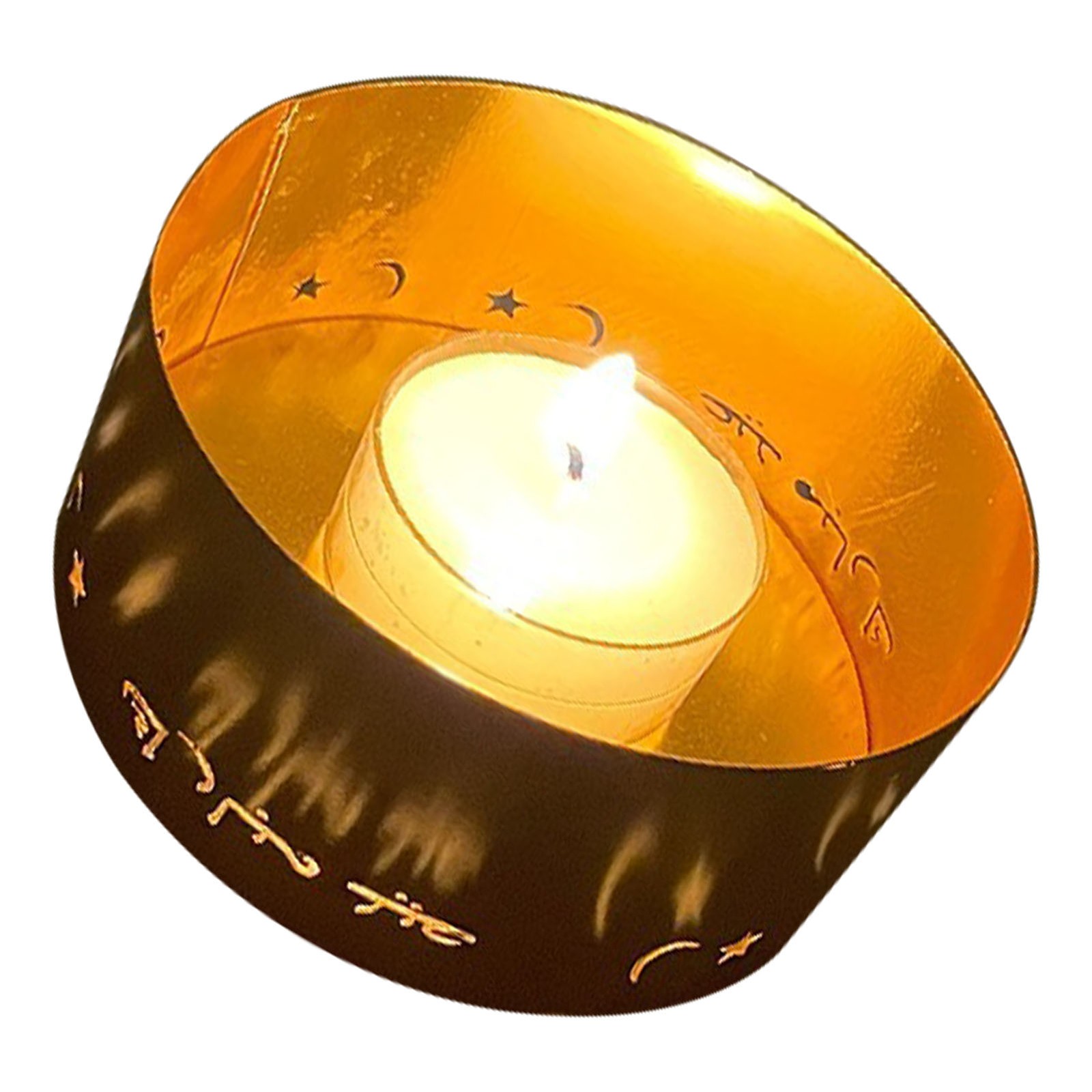 Tealight Candle Holder Electroplated Metal Hollow Out Decorative Small Candle Ho