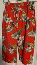 Vintage Aloha Republic Capri Pants Size Small Made in Hawaii Floral Print