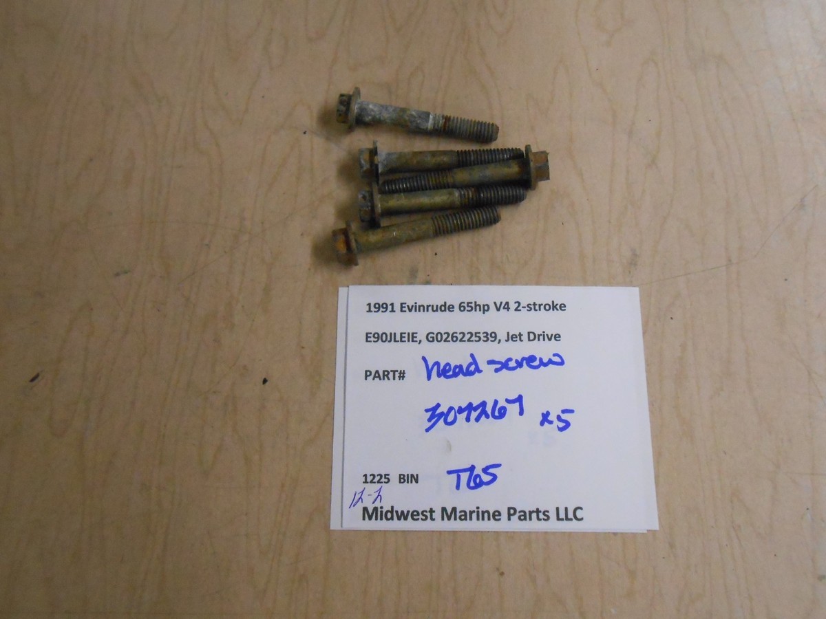 Evinrude Johnson 70 HP 1980 Cylinder Head Bolts 307267 for sale