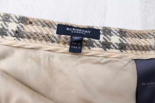 Authentic Vintage Women's BURBERRY Plaid Wool Midi Skirt RARE US10 made in ITALY - Picture 8 of 10