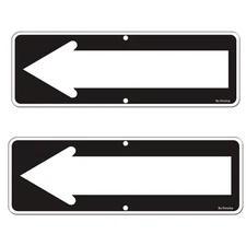2 Pack Left Right Arrow Signs, Enter Only Arrow Road Sign, 18 x 6 Inches Refl...