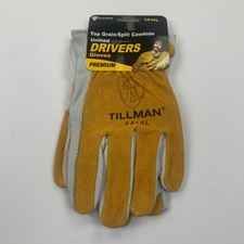 Tillman 1414L Drivers Gloves Large Top Grain Split Cowhide Unlined Premium Work