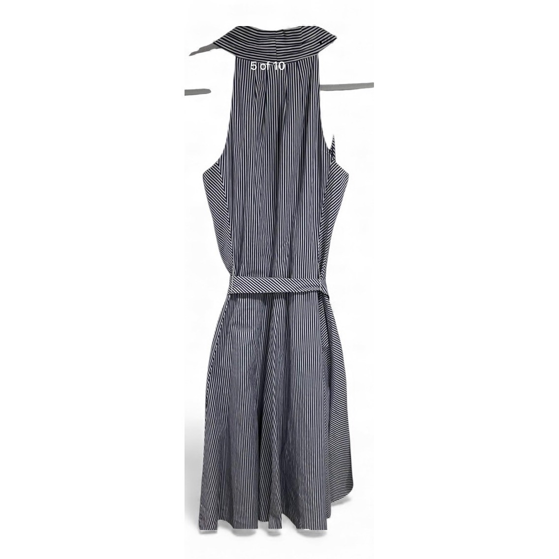 Talbots Navy White Stripe Sleeveless Tie Waist Sh… - image 8