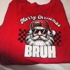 Cardin McCoy Shirt Santa Christmas Bruh Red Long Sleeve M 8 10