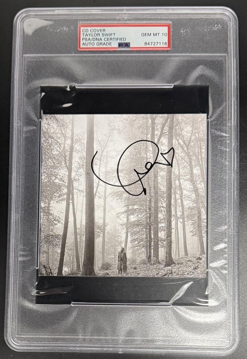 Taylor Swift Signed Autograph Folklore CD PSA/DNA Encapsulated Grade GEM MINT 10