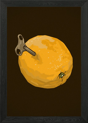 Orange with Wind-Up Key Framed Wall Art Poster Canvas Print Picture