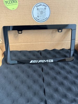 AMG Gray Style 3D Performance License Plate Frame-Fits Mercedes Models