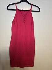 Guess Los Angeles Pink Mini Dress Size 8 Spaghetti Straps Cut Out Party