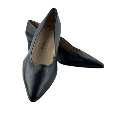 Amalfi by Rangoni Pointed Toe Leather Pumps Womens 12.5M Navy Blue Italian NWOB