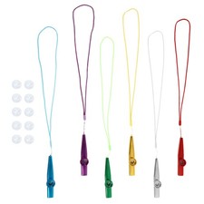 1 Set Durable Metal Kazoo for Kids with Lanyard Assorted Color Music Instrument