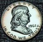1962 PROOF Franklin Silver 50C - EDGE TONING! - Old Glory C&C Weekly 1c Auction!