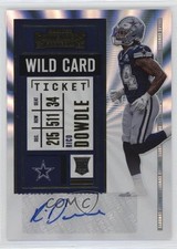 2020 Panini Contenders Rookie Ticket Wild Card Ticket Rico Dowdle #234 Auto j6a. rookie card picture