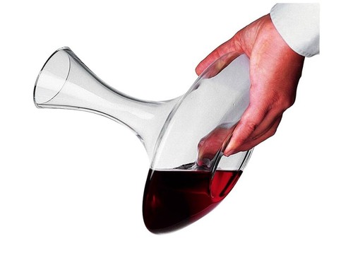 WMF Germany Concave Bottom Hand Blown Glass Red Wine Decanter 9 1/2" Tall - Picture 1 of 8