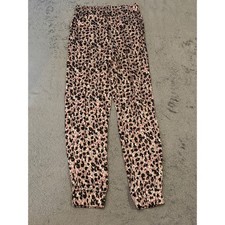 Zara Womens Leopard Print Jogger Pants Elastic Waist Animal Print XS