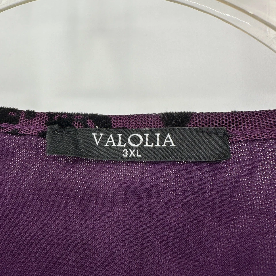 Top Valolia Mujer Talla 3X Terciopelo Burnout Púrpura Floral Romántico Boho Foto 3 de 4
