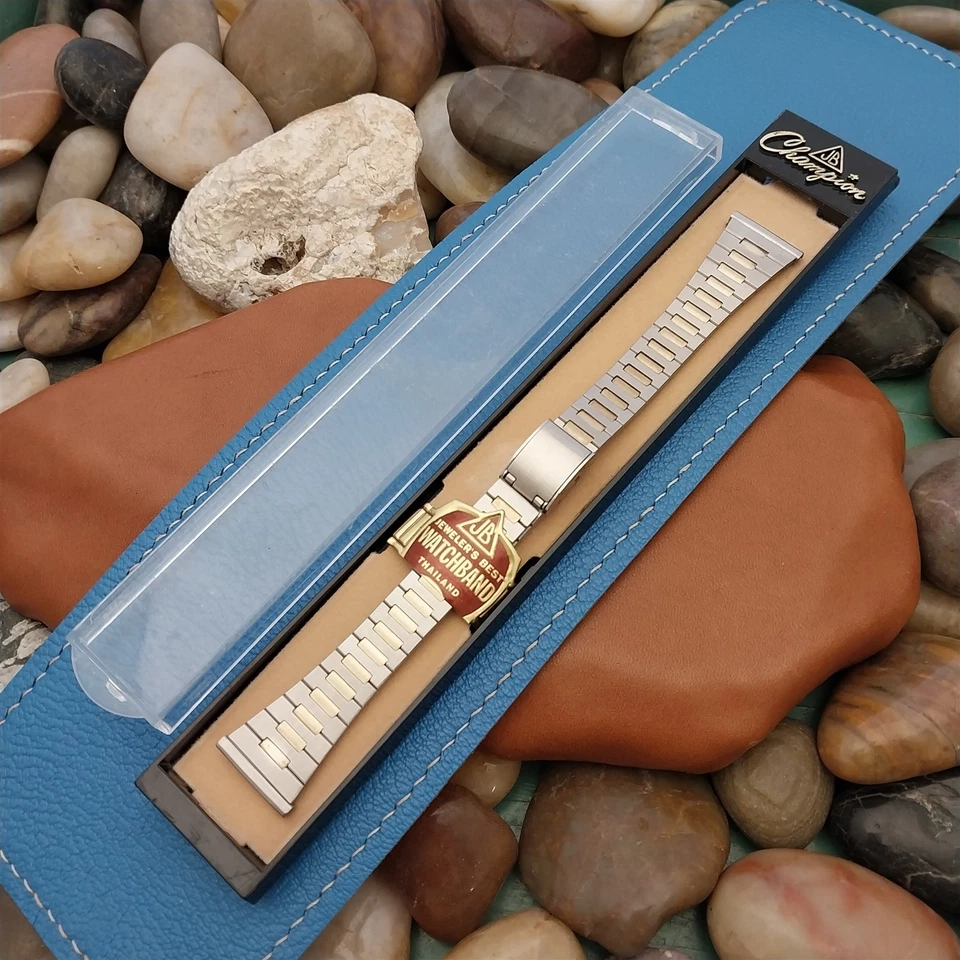 17mm JB Champion Gold-Tone & Stainless Steel Womens nos 1970s Vintage Watch Band - Image 2 of 4