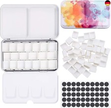 Wassermalkasten, leer, Palette Farbkasten, Metallbox mit 50 halben Schalen für 
