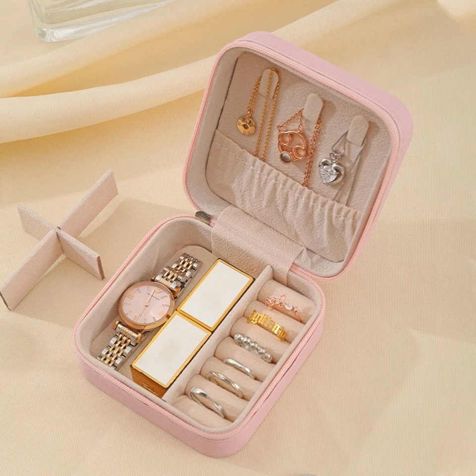Portable Jewelry Box with Multiple Compartments for Travel and Storage - Image 4 of 4