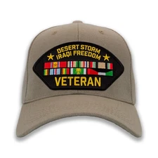 Desert Storm Iraqi Freedom Veteran Cap - Richardson™ Trucker Hat & Other Styles