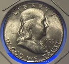 1953 Franklin Half Dollar  Obv Die Clash FS-402