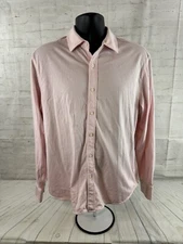 UNTUCKit Men's Size Large Soft Long Sleeve Pink Shirt Collar Button Up
