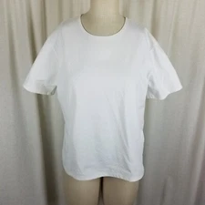 VTG Talbots Flocked Short Sleeve Top Shirt Tunic Womens size L Nylon Stretch USA