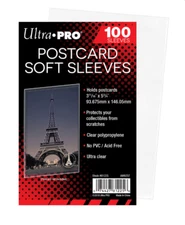 (100 Count) Ultra Pro Postcard Sleeves Archival Safe (1 Pack) Acid Free No PVC