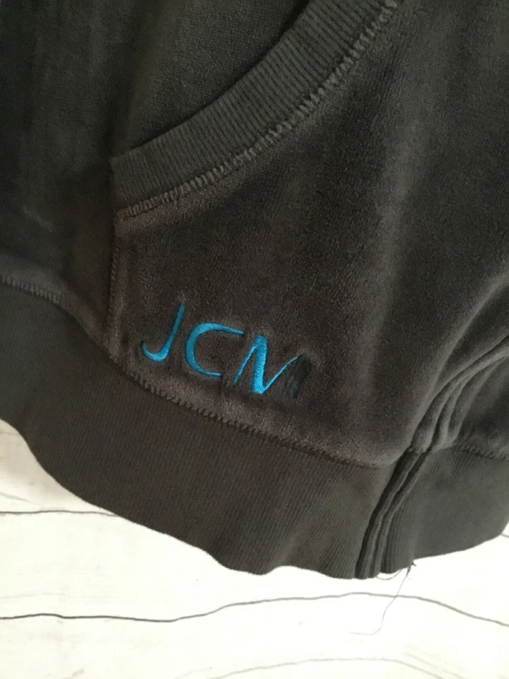 Sudadera con Capucha para Mujer Tek Gear Cremallera Completa Gris Letrero JCN Frontal Mezcla de Algodón Talla L Foto 2 de 4