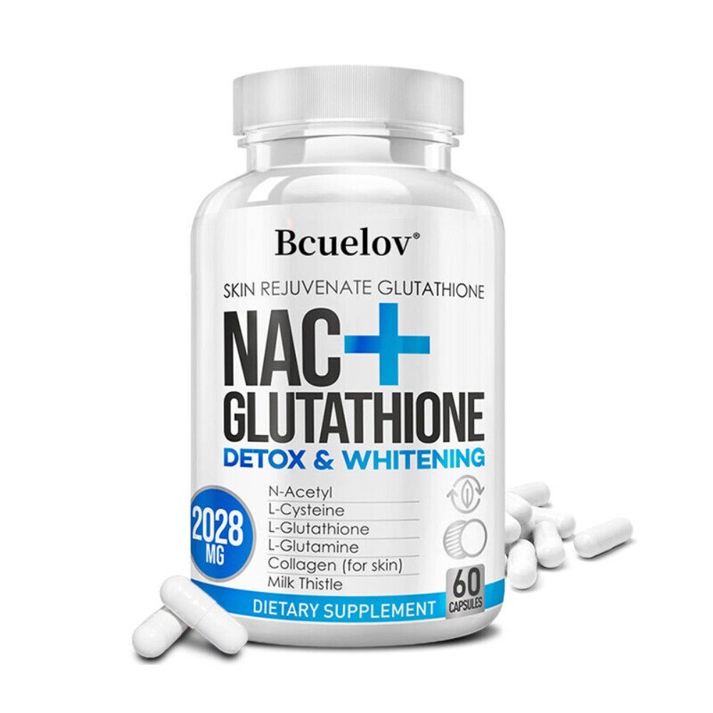 nac vitamin c glutathione NAC N-Acetyl-Cysteine + Glutathione 120 Capsules 2028mg | Antioxidant  Supplement