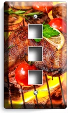 BBQ GRILL CHICKEN LIGHT SWITCH OUTLET WALL PLATES RESTAURANT BAR CAFE ART DECOR