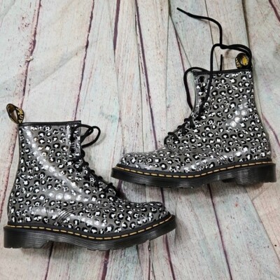 Dr Martens | 1460 Smooth Leather Loud Leopard Gray Boots NEW