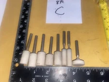 8 Pc Lot Abrasive White Mounted Stone Grinding Bits 1/4" Shank NOS