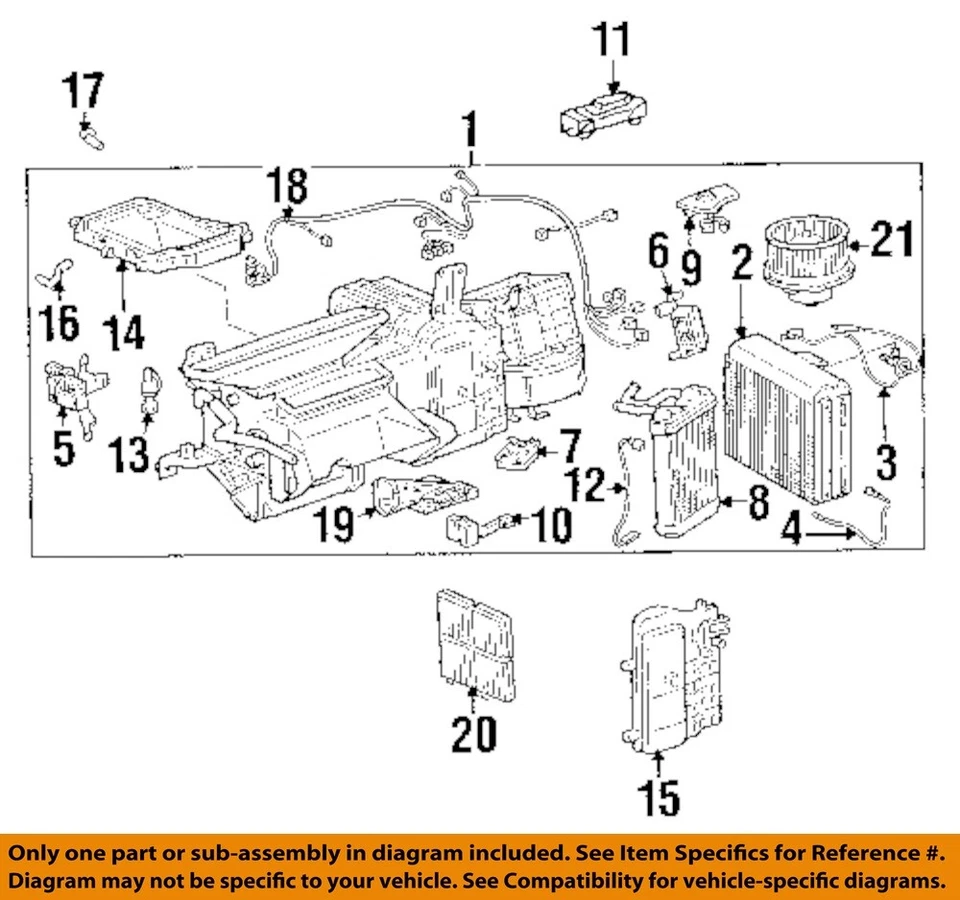 1994 2000 Lexus SC300 OEM AC Evaporator Complete Housing with Blower Motor - Image 3 of 4