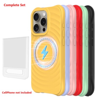 Option of magnetic Silicone back tpu Cover case power bank f Apple IPhone 16 Pro