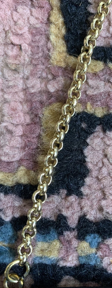 Vtg 50s 60s Black Cotton Gold Chain Matching Mirror Diamanté London Mod Handbag - Image 3 of 4