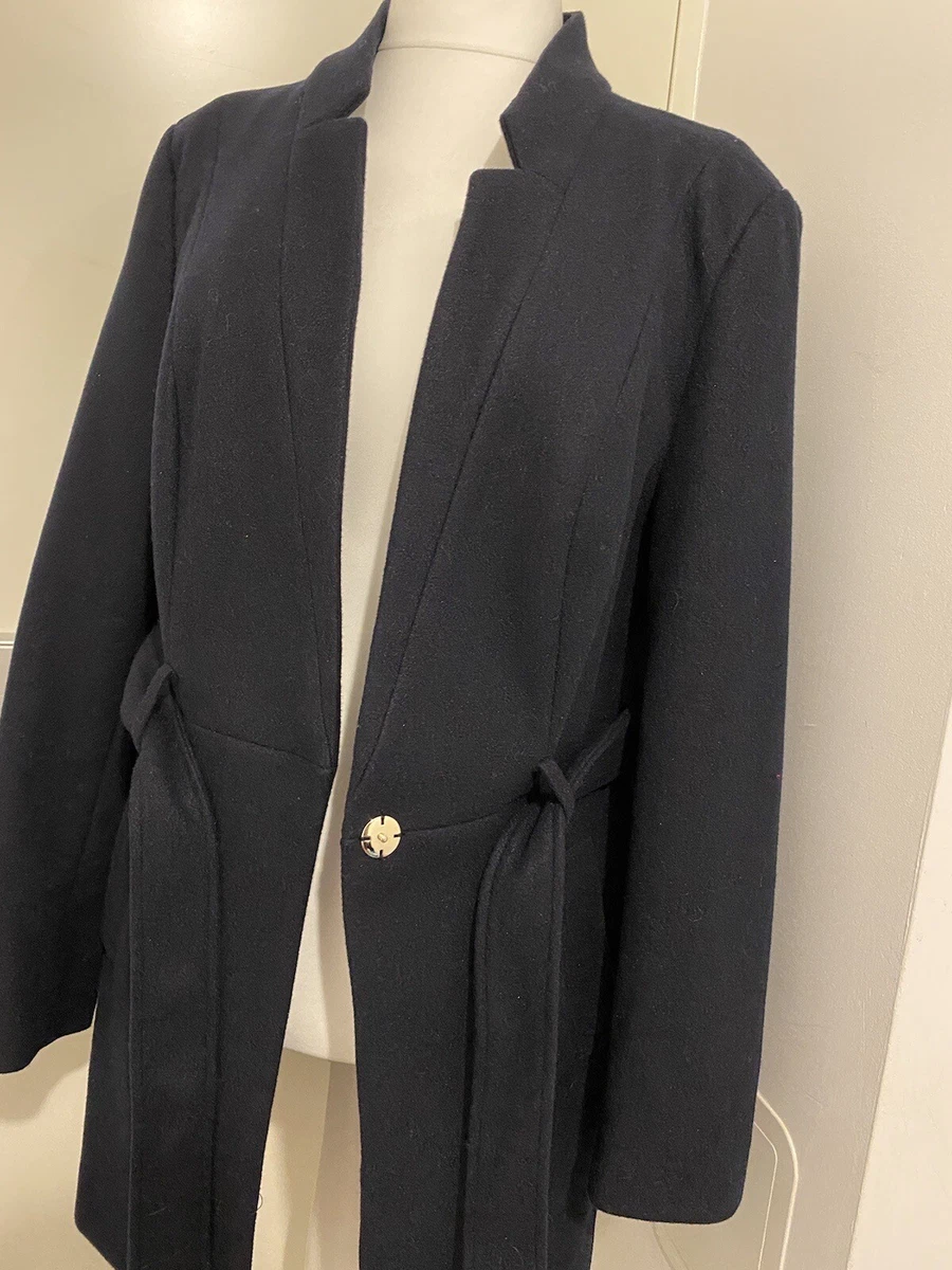 Brand New F F Tesco Dressy Jacket Sz 20 Black Lined Belted
