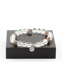 Mineralien Und Edelsteine. Armband Botswana Achat + Quarzperlen 8 Mm