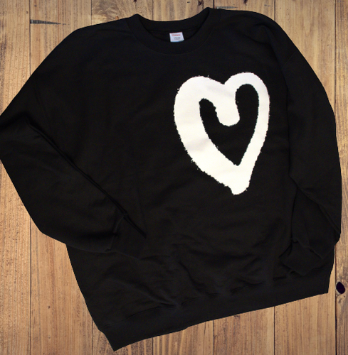 Heart Black Crew Neck Sweatshirt David 