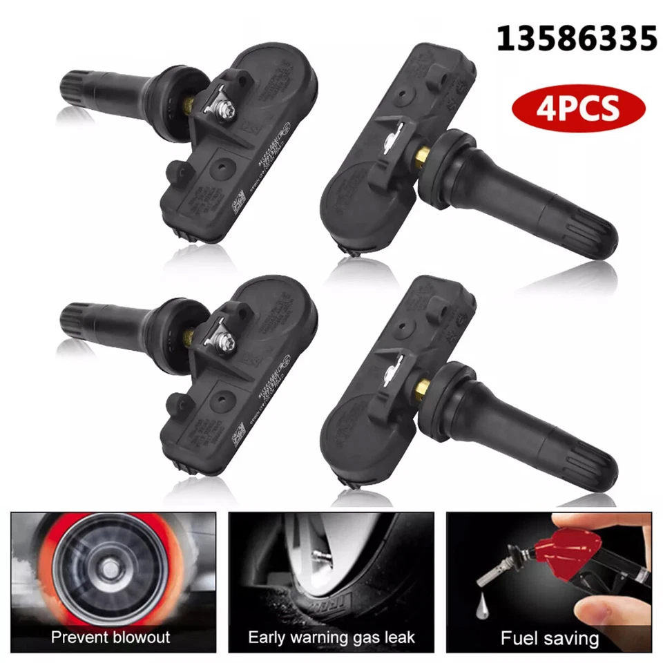 Sensor de presión de neumáticos TPMS 315 MHz genuino OEM 13586335 4 piezas para GMC Buick Chevy Foto 2 de 4