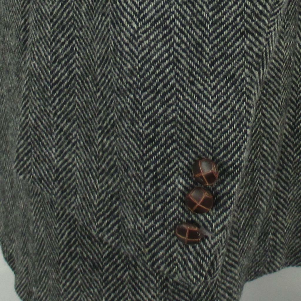 Veste Sport Homme Sur Mesure En Tweed Laine Gris Chevron - Taille 43 (44), Coupe Athlétique, Occasion