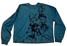 Disney Mickey and Friends Sweatshirt Women s Medium Green Cropped NWOT