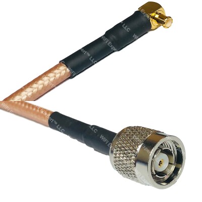 RG400 MCX MALE ANGLE to RP-TNC MALE RF Cable FAST-SHIP LOT