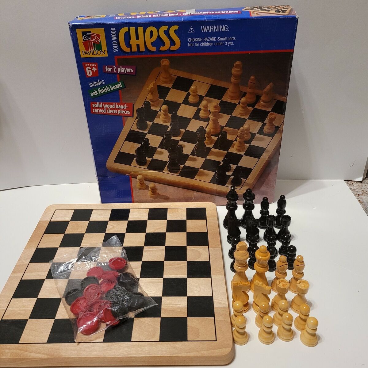 Chess Wooden Wooden Checker Board Solid Wood Pieces Folding Chess