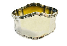 1 Serviettenring RF oval 800 er Silber   glatt Rand gewellt 3,5 x 5,5 cm