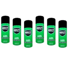 6 Pack Brut Deodorant Spray Original Fragrance 10 Oz Each