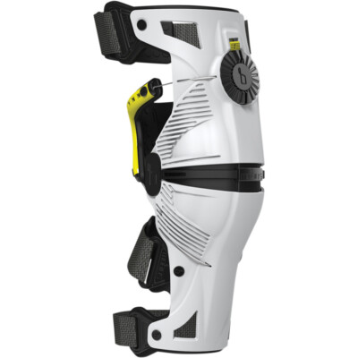 MOBIUS Motocross Offroad X8 Knee Braces Left & Right (White/Yellow) XS (X-Small)