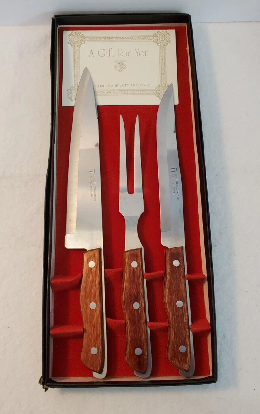 Maxam Stainless 3 Pc Carving Set 420 Stainless Chef Knife Carving Knife and Fork