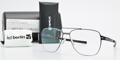 IC! BERLIN Brille Francesca M. Black Pilot Viereck Leicht Flexibel M Germany OVP