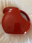 Fiesta Red Ceramic Pitcher Glossy Finish with Handles Made in USA